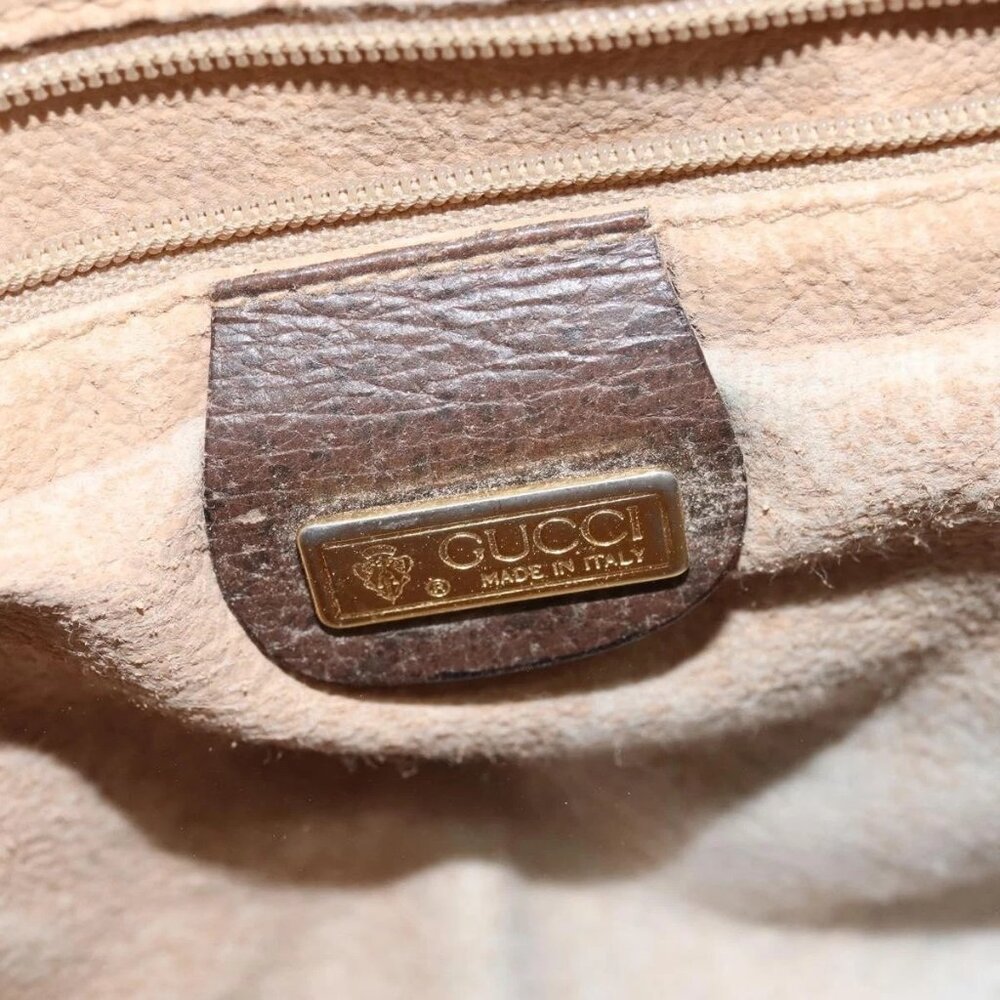 GUCCI GG Supreme Web Sherry Line Bag PVC Beige Gold 001 58 0918 Auth BA7459 - Picture 11 of 15